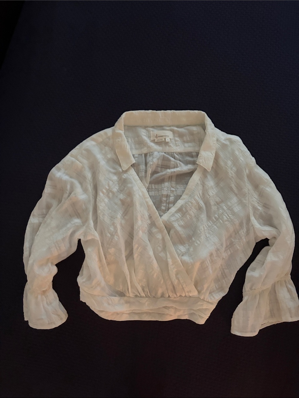 Anthropologie Cream Textured Cropped Jacket